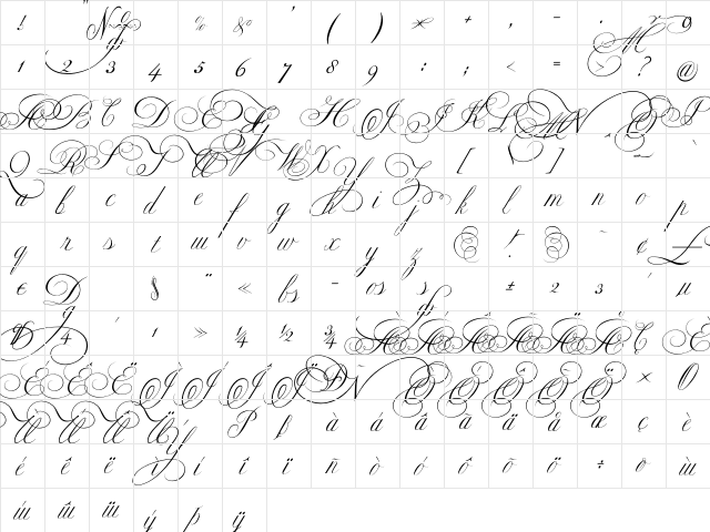 Ekaterina Velikaya One Regular  glyph index