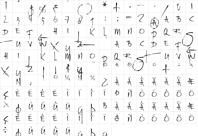 Rat Infested Mailbox Regular  glyph index