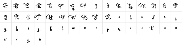 Vinolya Regular  glyph index