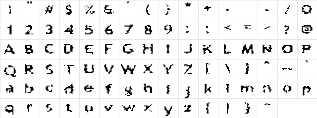 Scrap Joints Regular  glyph index
