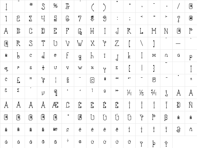 Havisham Regular  glyph index