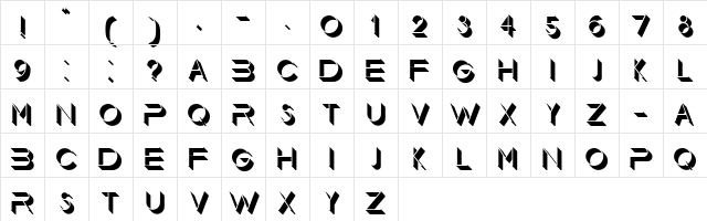 Floorlight Regular  glyph index