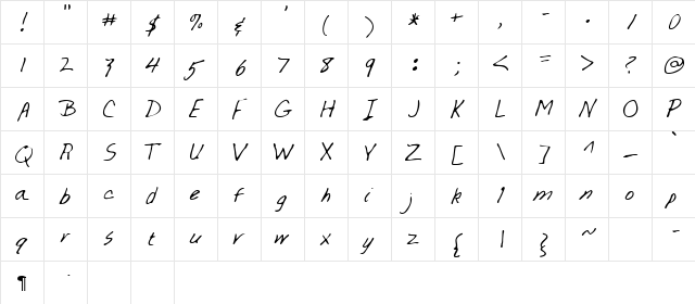 Dlnfont Regular  glyph index