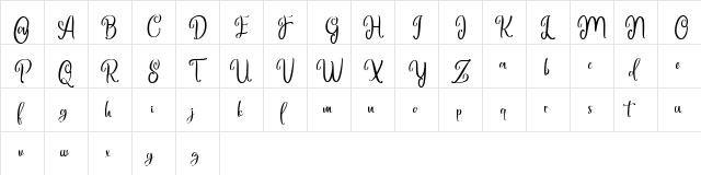 Marlyana Regular  glyph index