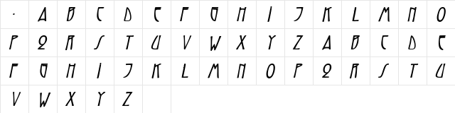 TrilliumCapsSSK BoldItalic  glyph index