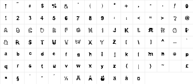 Morganismi Regular  glyph index