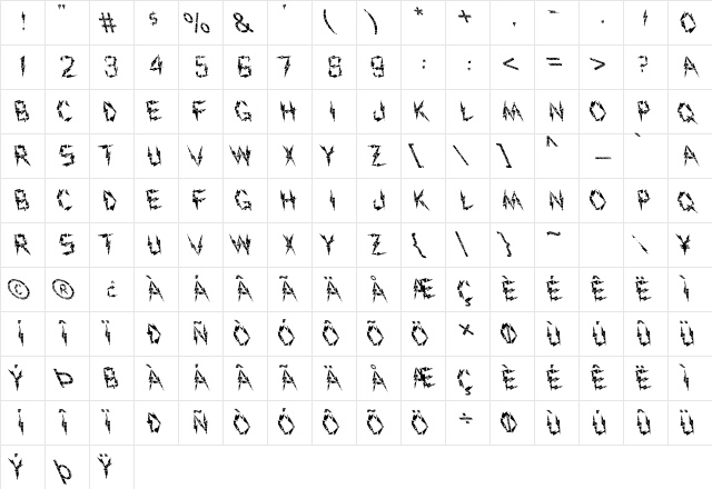 FZ UNIQUE 19 CRACKED LEFTY Normal  glyph index