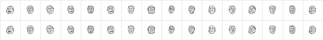 Opa Regular  glyph index
