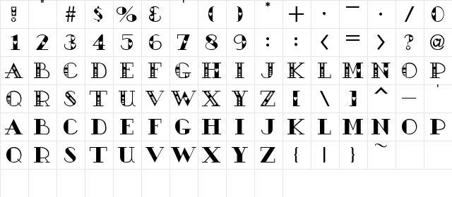 AC3-BeMine Regular  glyph index