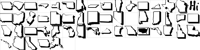 United States Regular  glyph index