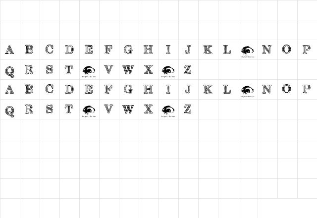 Steelcap RubbingTrial Regular  glyph index