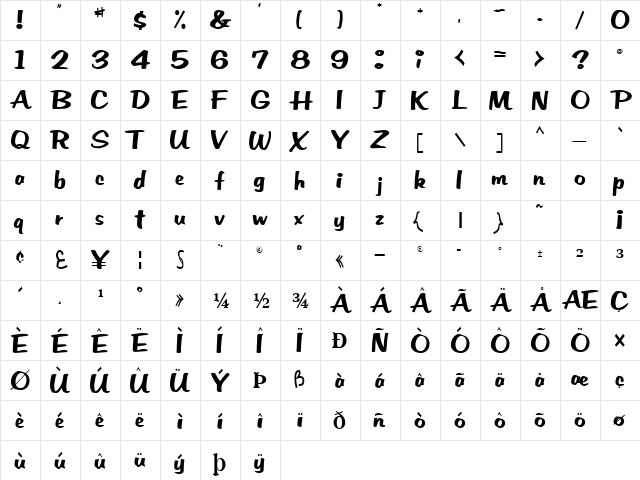 EmPower42 Regular  glyph index