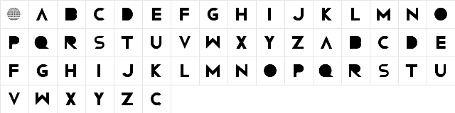 Confussion RNG Regular  glyph index