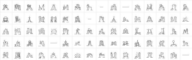 MiniPics NakedCityDay Regular  glyph index