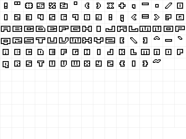 M47_FIRE WIRE Regular  glyph index