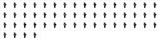 Battleship Warriors Regular  glyph index