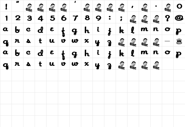 EZBake Regular  glyph index