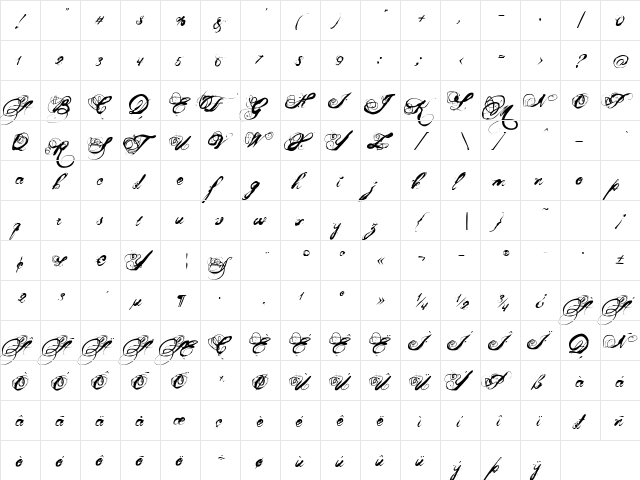 Mosh 1 Regular  glyph index