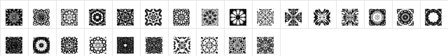 Mahogany's Lacee Dings Regular  glyph index