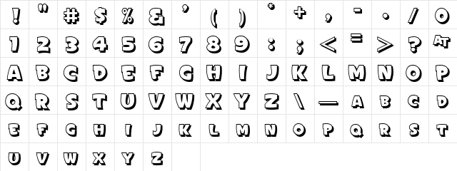 Sign Painter's Gothic SmC JL Regular  glyph index