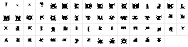 New Regular  glyph index