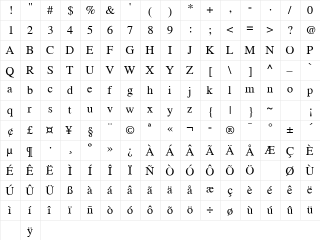 Walkin' The Dog 5 Regular Lite  glyph index