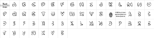Bubble Gum RockADemo Regular  glyph index