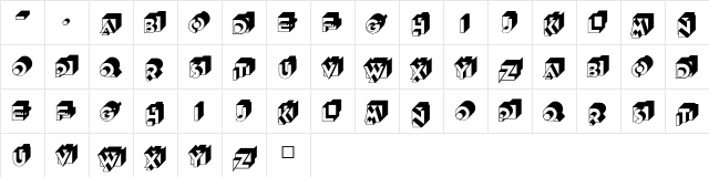 Knockout Initials  glyph index