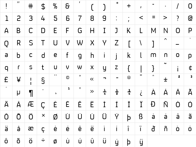 LikeBBC4 Regular  glyph index