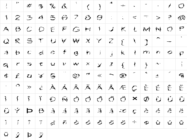 FZ WACKY 14 EX Normal  glyph index