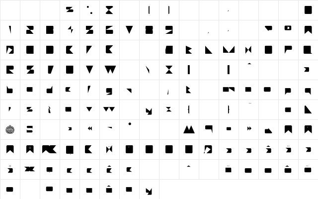 Miami Regular  glyph index