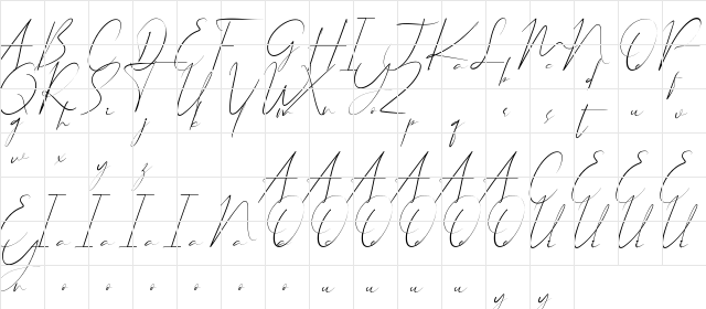 Ballerinas Demo Regular  glyph index