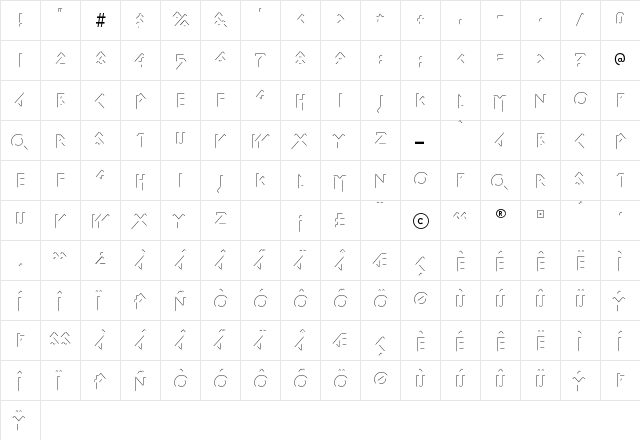 Iomanoid Shine  glyph index