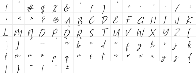 Golden Class Script Slant Golden Class  glyph index