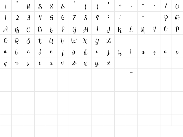 sleeper Regular  glyph index