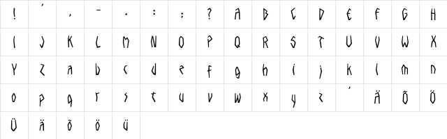 Murdja Regular  glyph index