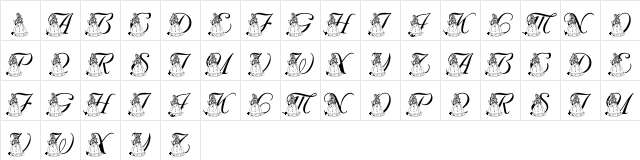 LMS For Princess Julie Regular  glyph index