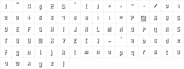 Hard Light Regular  glyph index