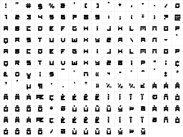 Dagger Dancer Laser Regular  glyph index