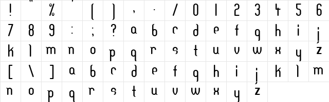 DF Temple Heavy  glyph index