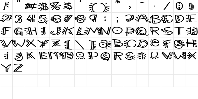 ManicPopThrillExtended Regular  glyph index