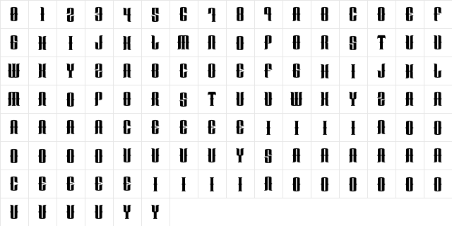 The-Alchemist Heavy Regular  glyph index