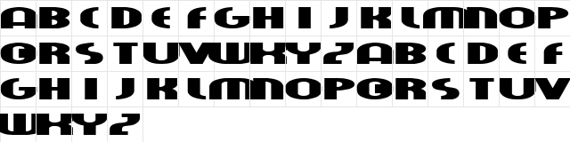 fatboy Regular  glyph index