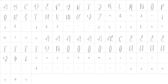 Hasting Regular  glyph index