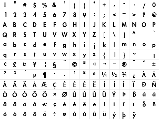 KudosBlackSSK Regular  glyph index