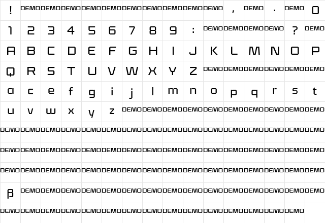 Klapt Medium  glyph index