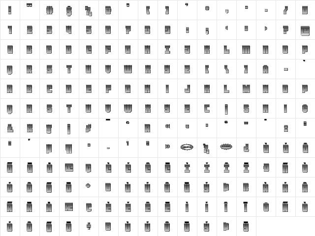 Homebase Chrome Regular  glyph index