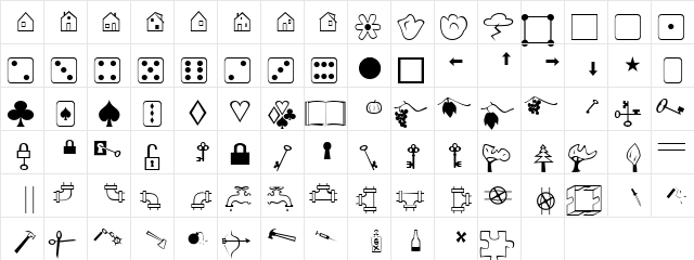 XMMDrawings Regular  glyph index