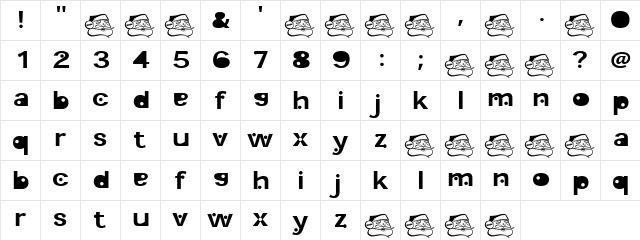 Evergreen Regular  glyph index