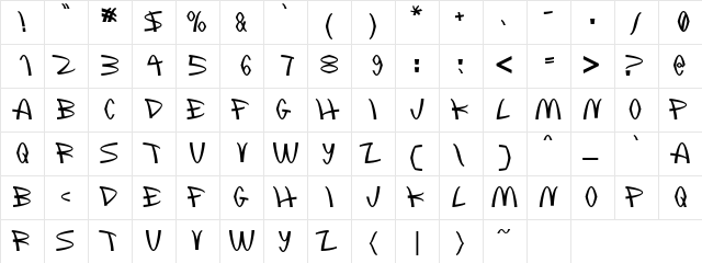 McLawsuit Regular  glyph index